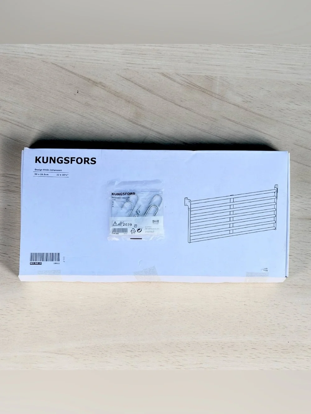 IKEA Kungsfors Stainless Steel Kitchen Wall Storage Grid & Kungsfors Wall Hooks